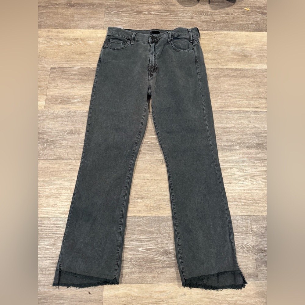 MOTHER Black Frayed Hem Jeans